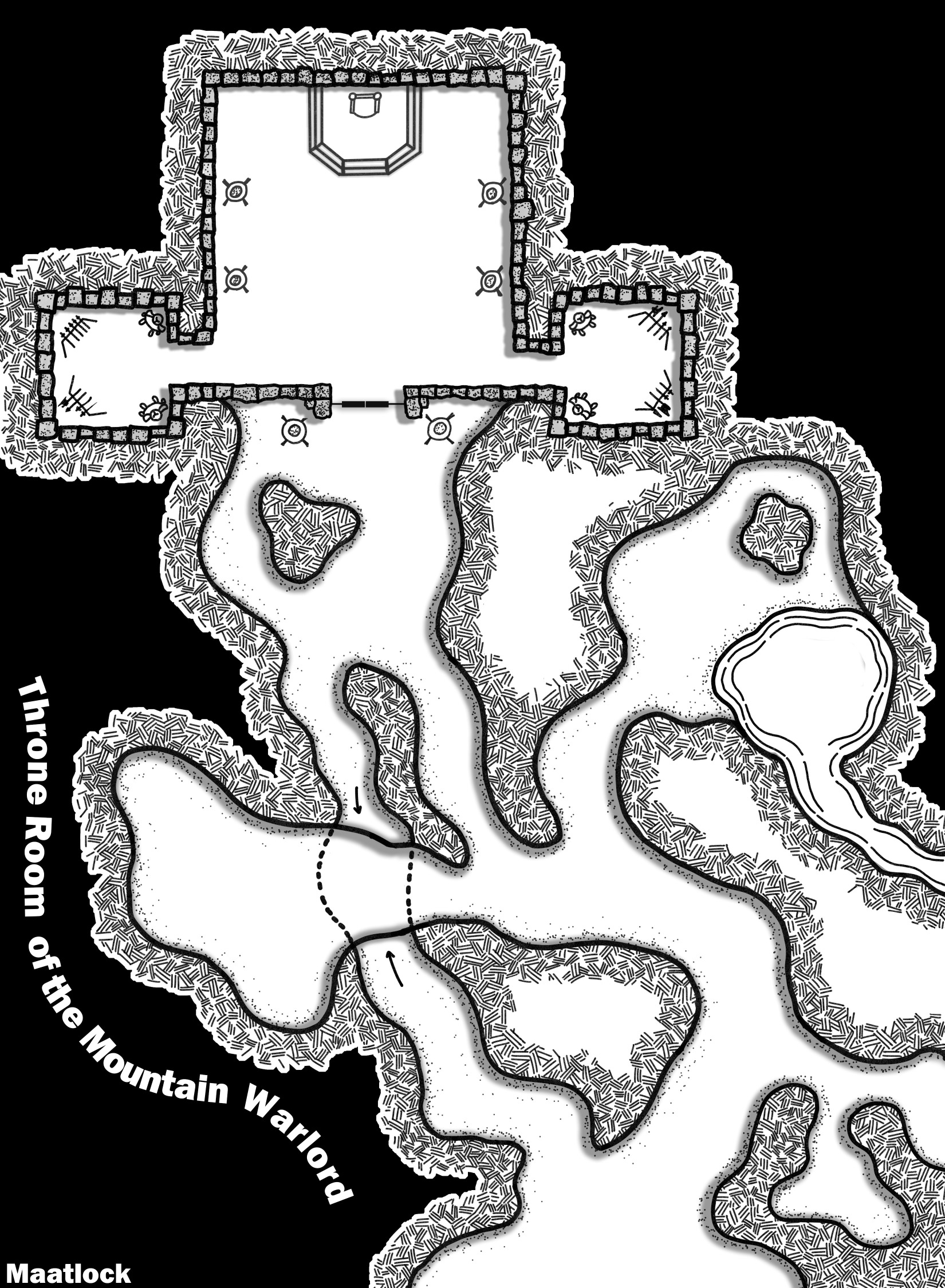 Throne of the Mountain Warlord — B&W, Gridless